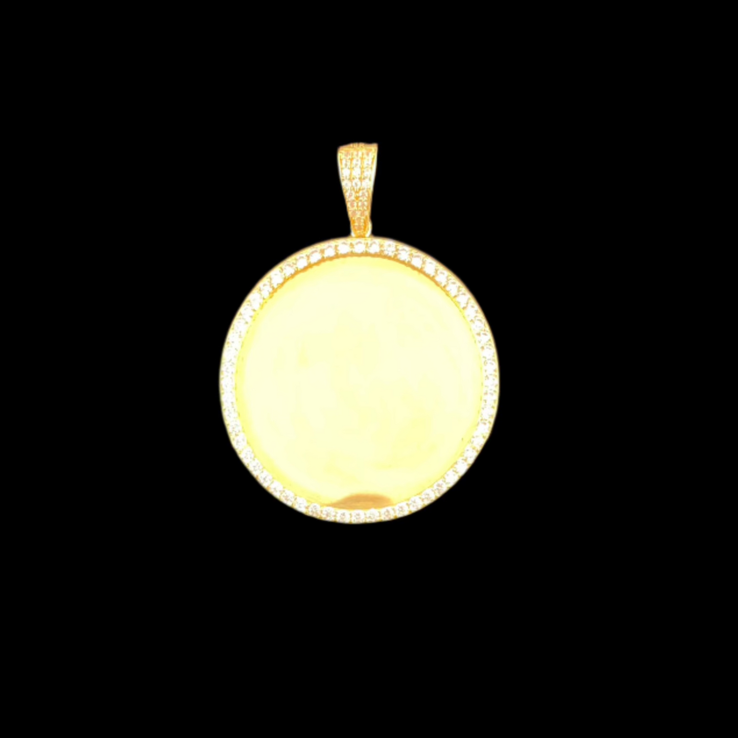Small Round Photo Pendant (CZ Detailed)